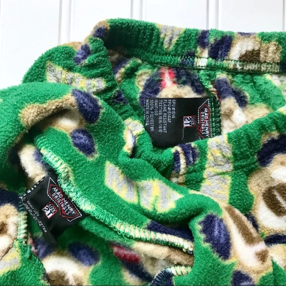 Football teddy bear fleece pj set